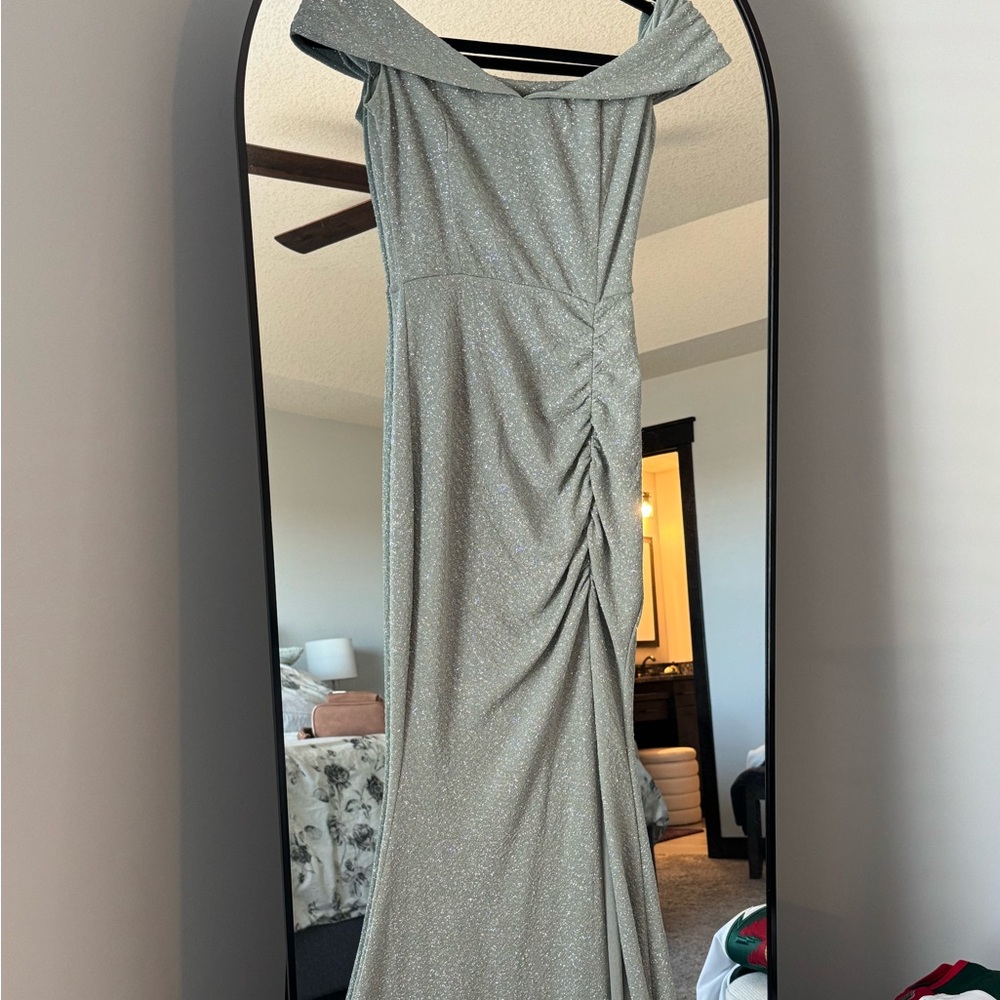 Mint Green Sparkly Prom Dress